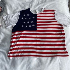 Bon Worth M Petite American flag shirt